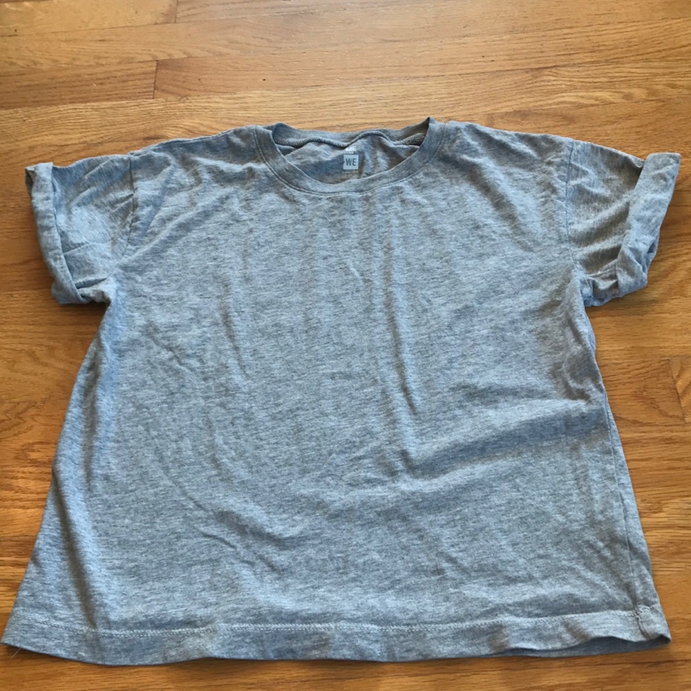 Gray Cuffed Sleeve Tee